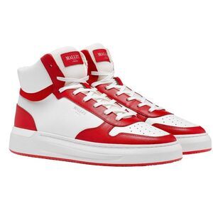 Mallet Womens/Ladies Hoxton Leather High-top Sneakers / Red